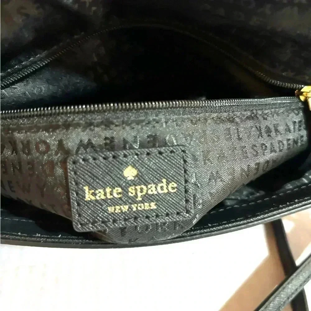 Kate spade black leather crossbody handbag